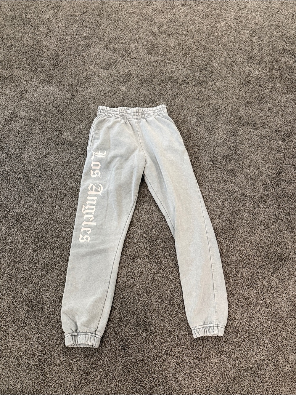 Primark Light Gray Joggers with 'Los Angeles' Side Print